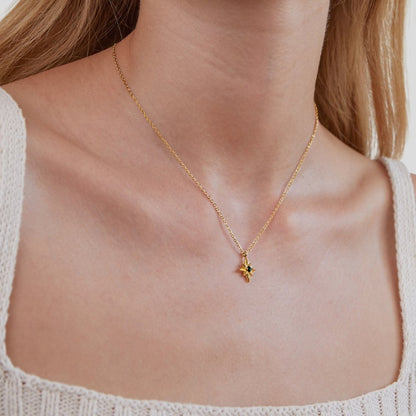 Golden North Star Emerald Necklace – FIORENE