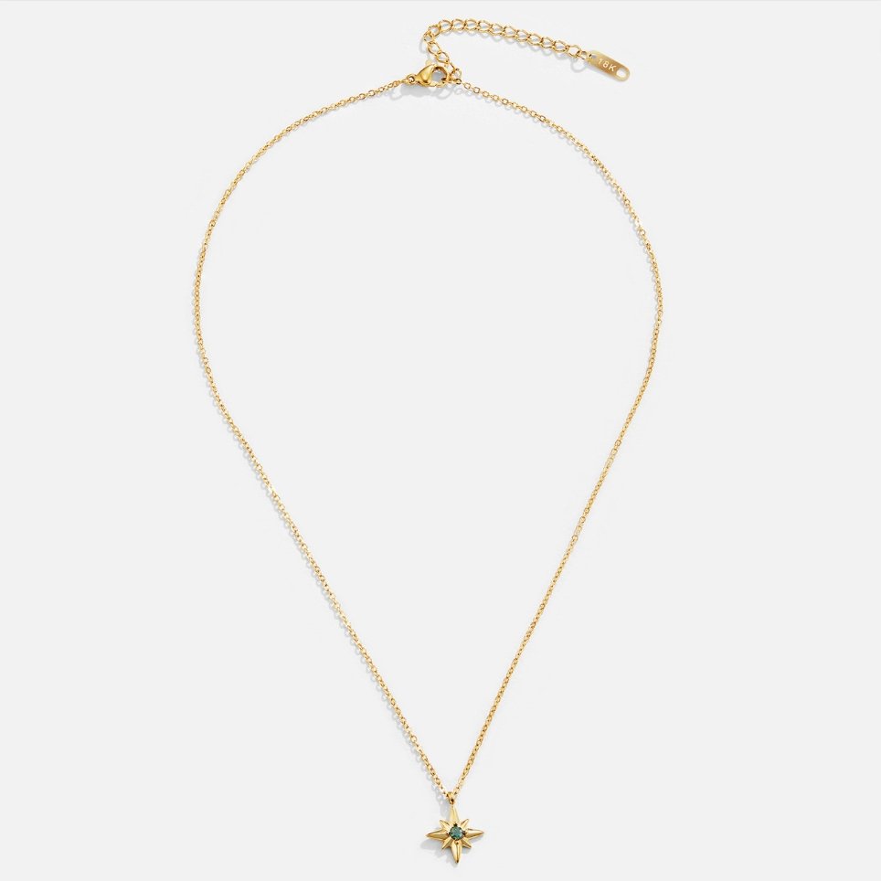 Golden North Star Emerald Necklace – FIORENE