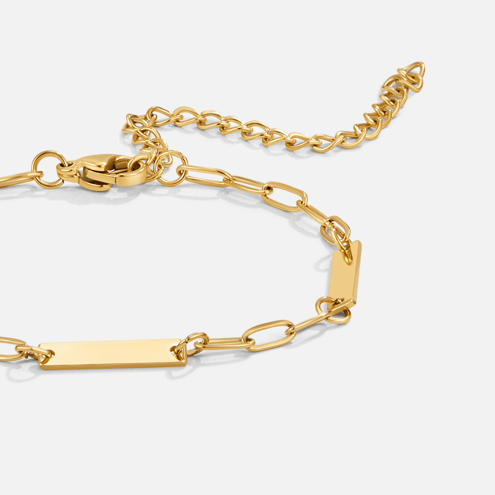 Linear Plaque Link Bracelet – FIORENE