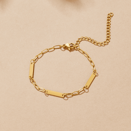 Linear Plaque Link Bracelet – FIORENE