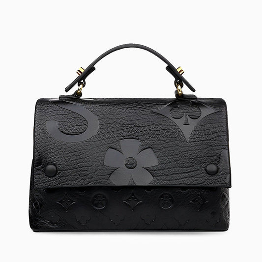 Noire Élise Embossed Handbag – FIORENE