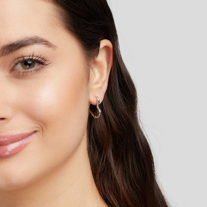 Radiant Silver Heart Hoop Earrings – FIORENE