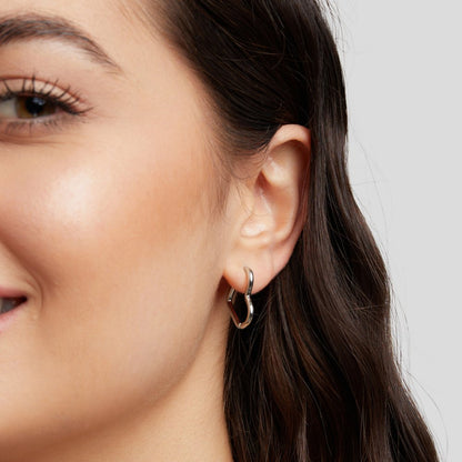 Radiant Silver Heart Hoop Earrings – FIORENE