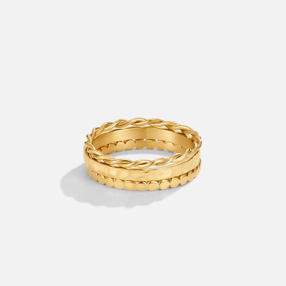 Gilded Texture Trio Ring – FIORENE