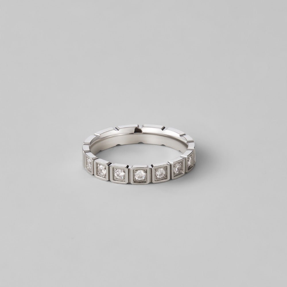 Silver Square-Frame Eternity Ring – FIORENE