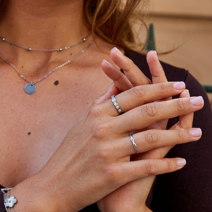 Silver Square-Frame Eternity Ring – FIORENE