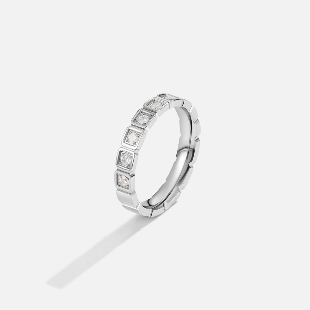 Silver Square-Frame Eternity Ring – FIORENE