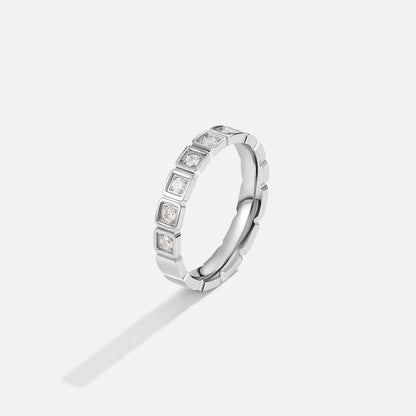 Silver Square-Frame Eternity Ring – FIORENE