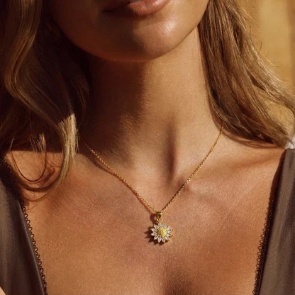 Sunflower Crystal Necklace & Sunflower Box – FIORENE