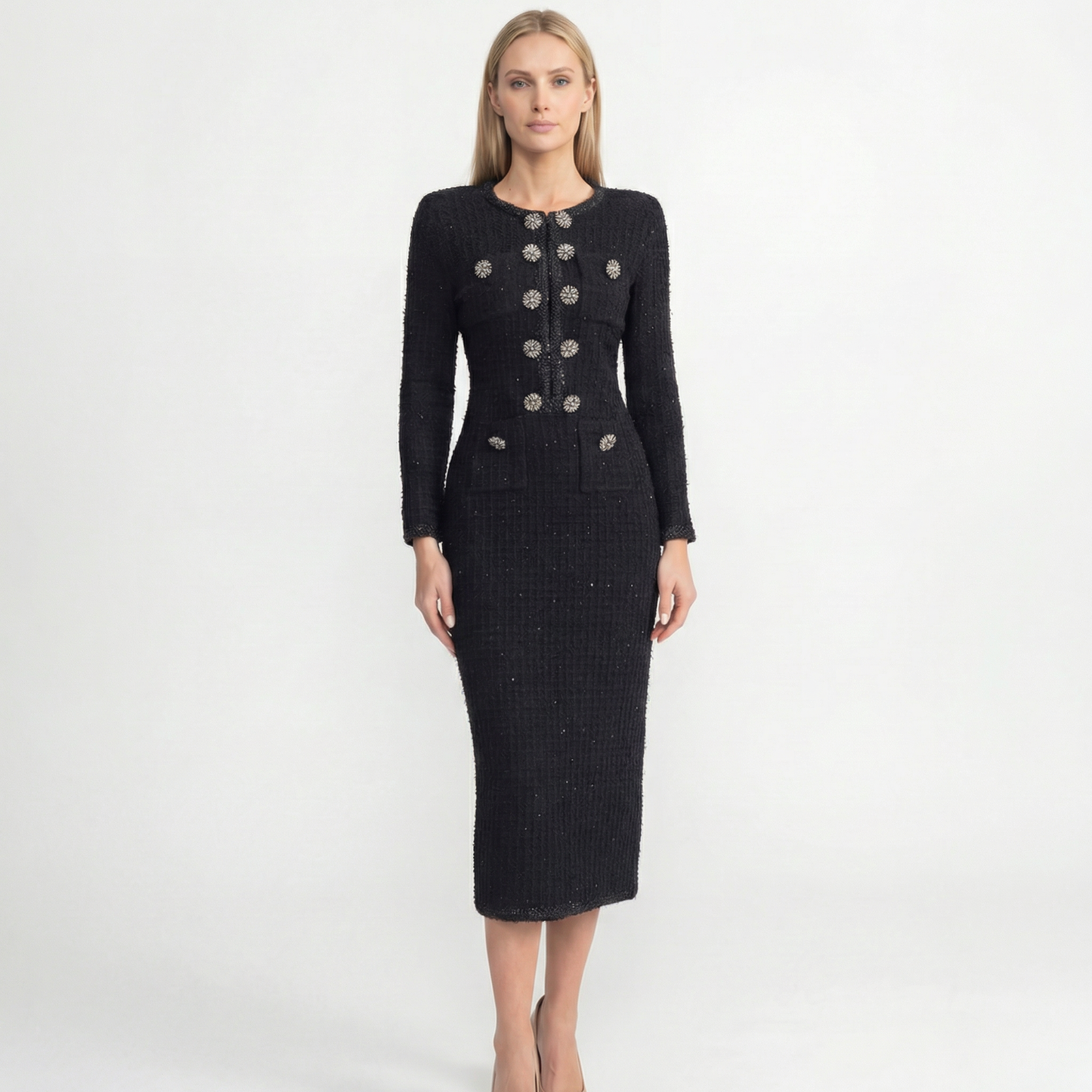 Sparkling Flower Midi Dress – FIORENE