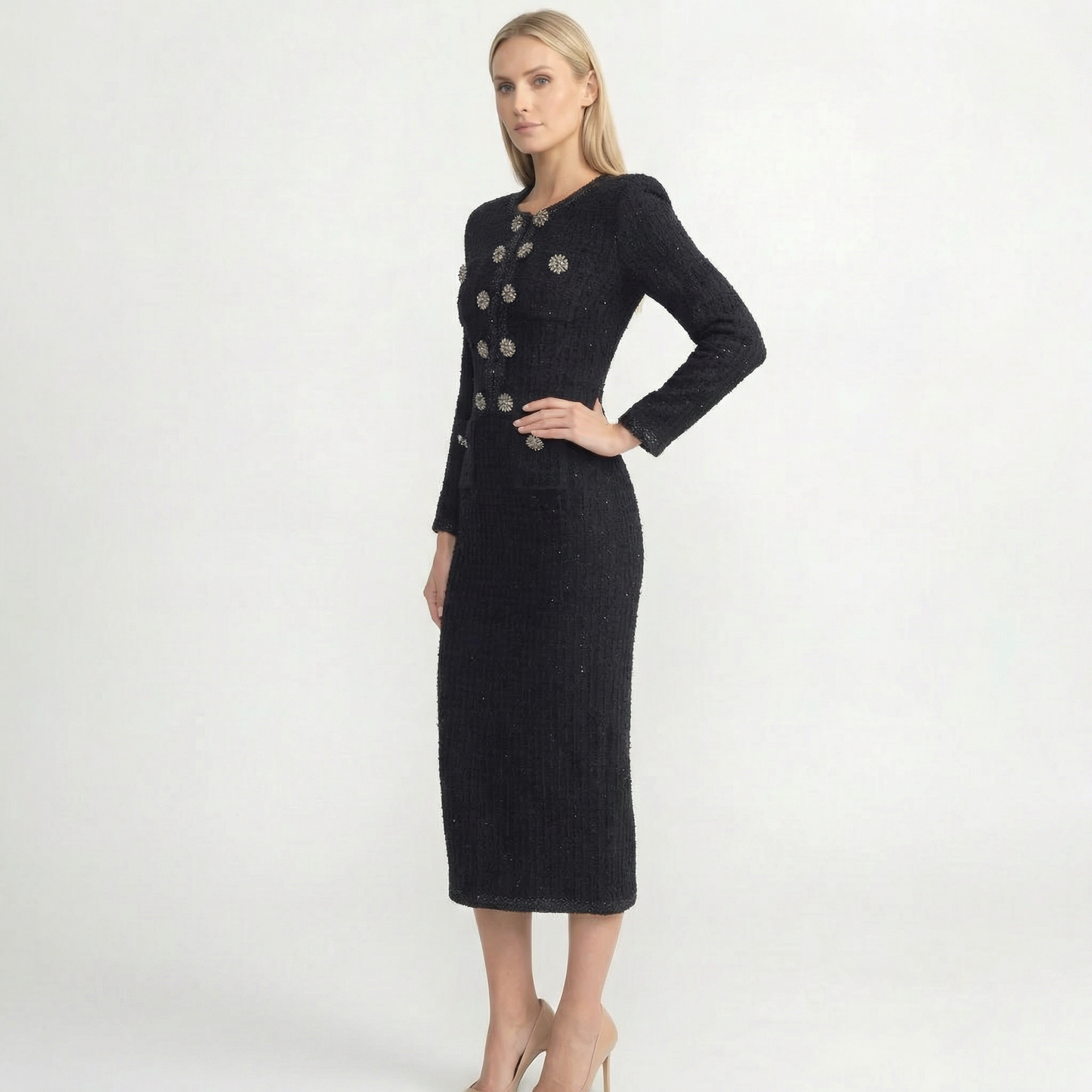 Sparkling Flower Midi Dress – FIORENE