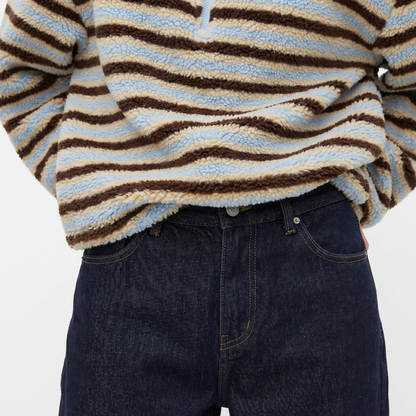 Striped Sherpa Half-Zip Pullover – FIORENE