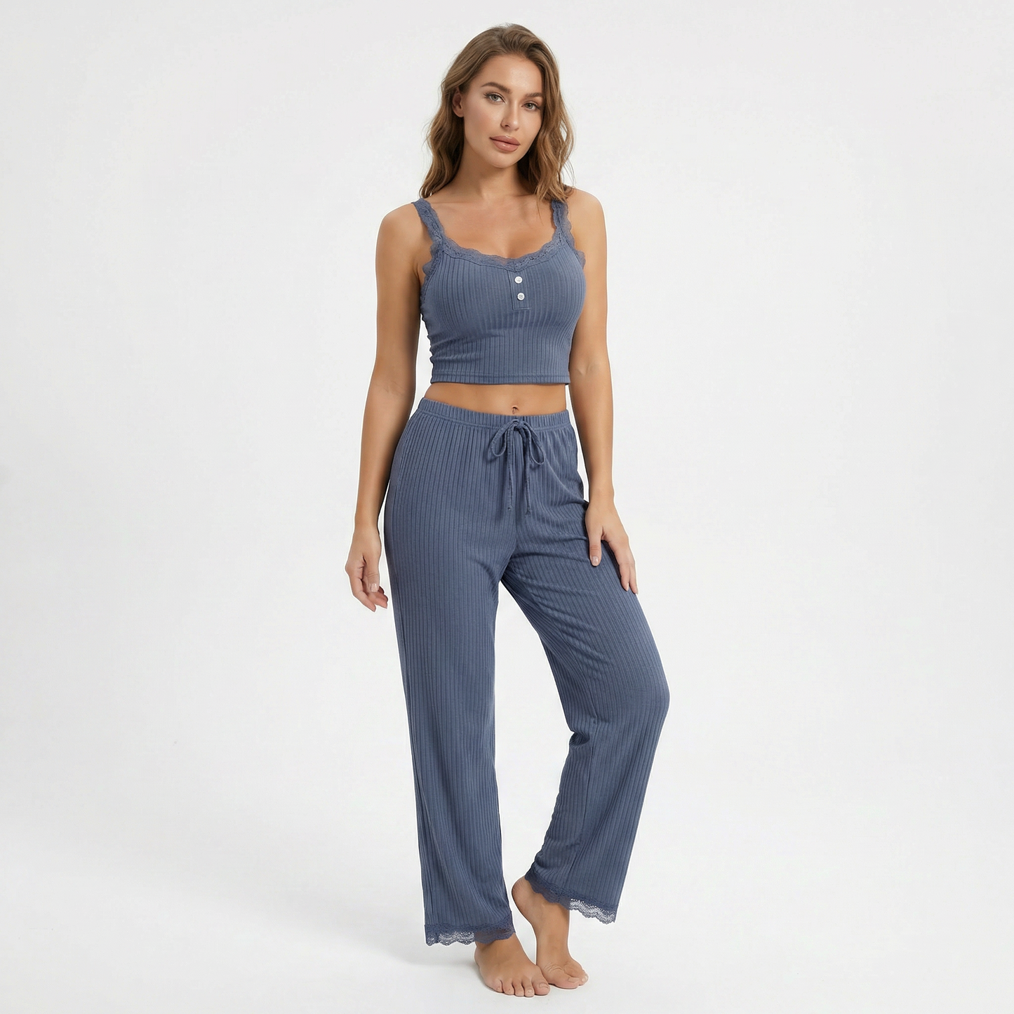 Soft Henley Pajamas Set – FIORENE