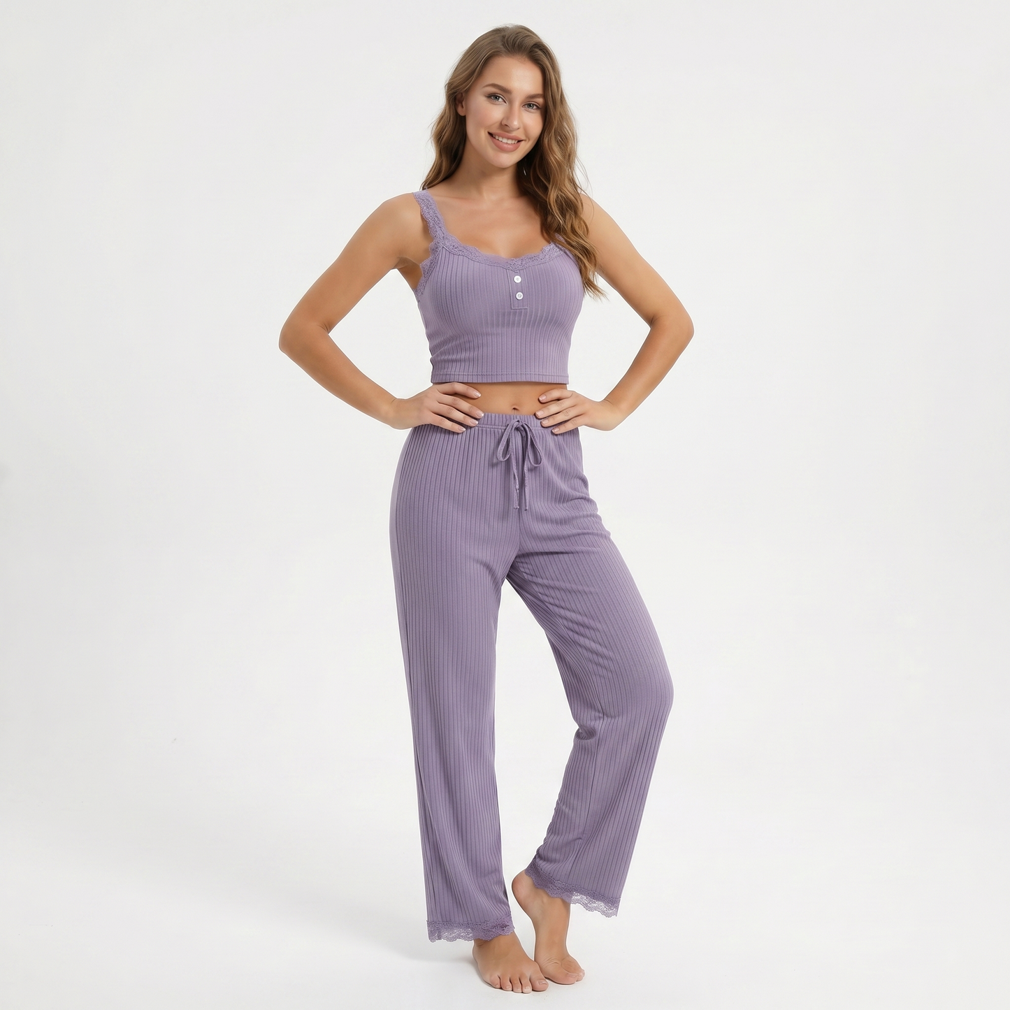 Soft Henley Pajamas Set – FIORENE