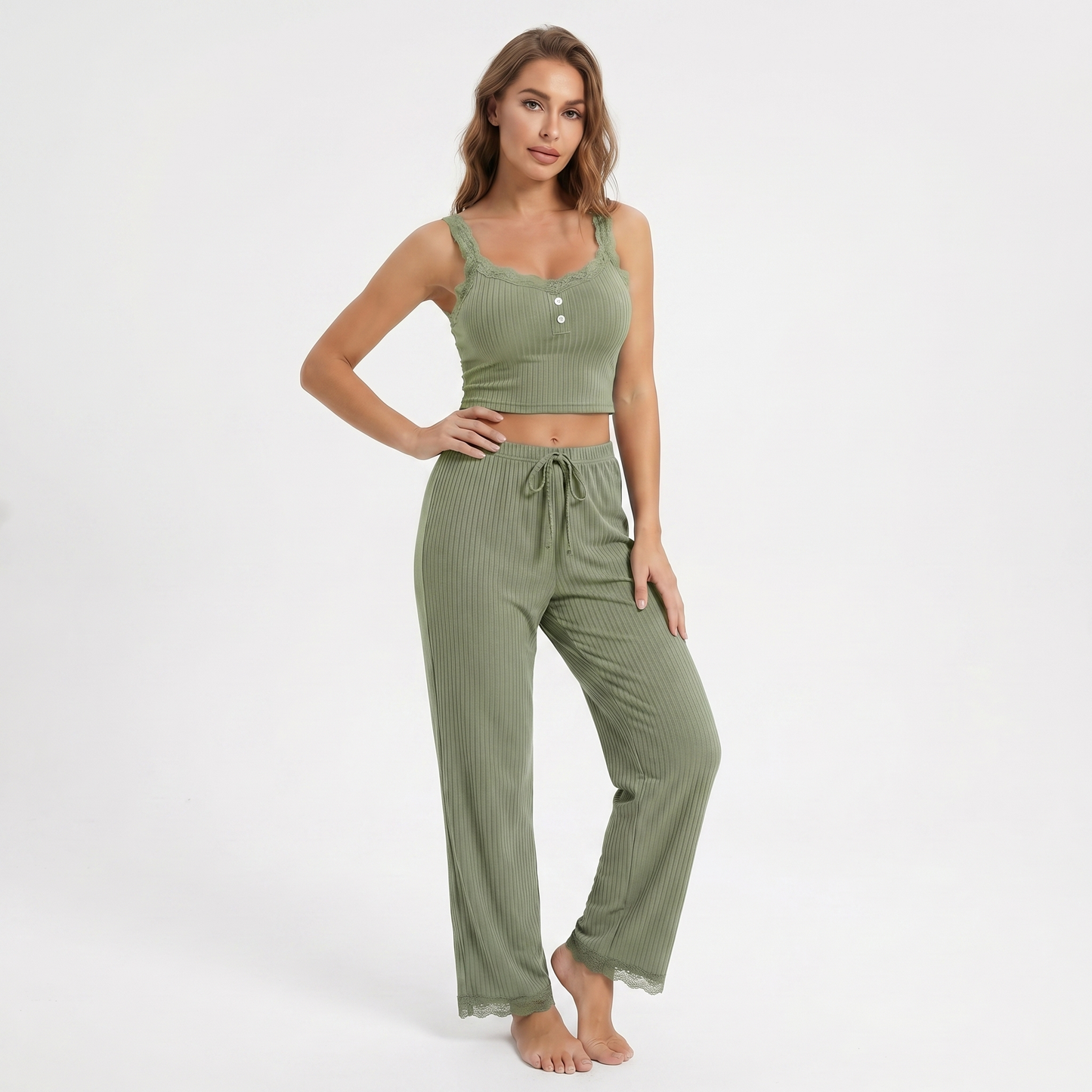Soft Henley Pajamas Set – FIORENE