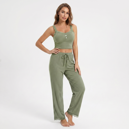 Soft Henley Pajamas Set – FIORENE