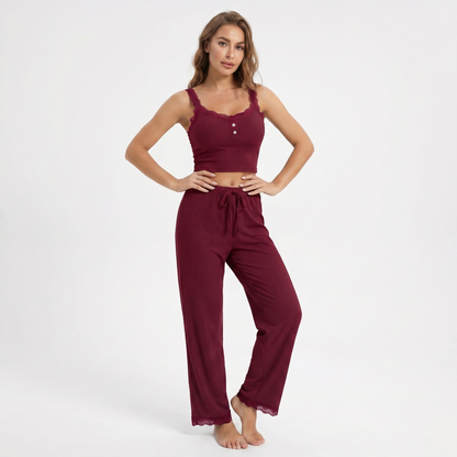 Soft Henley Pajamas Set – FIORENE