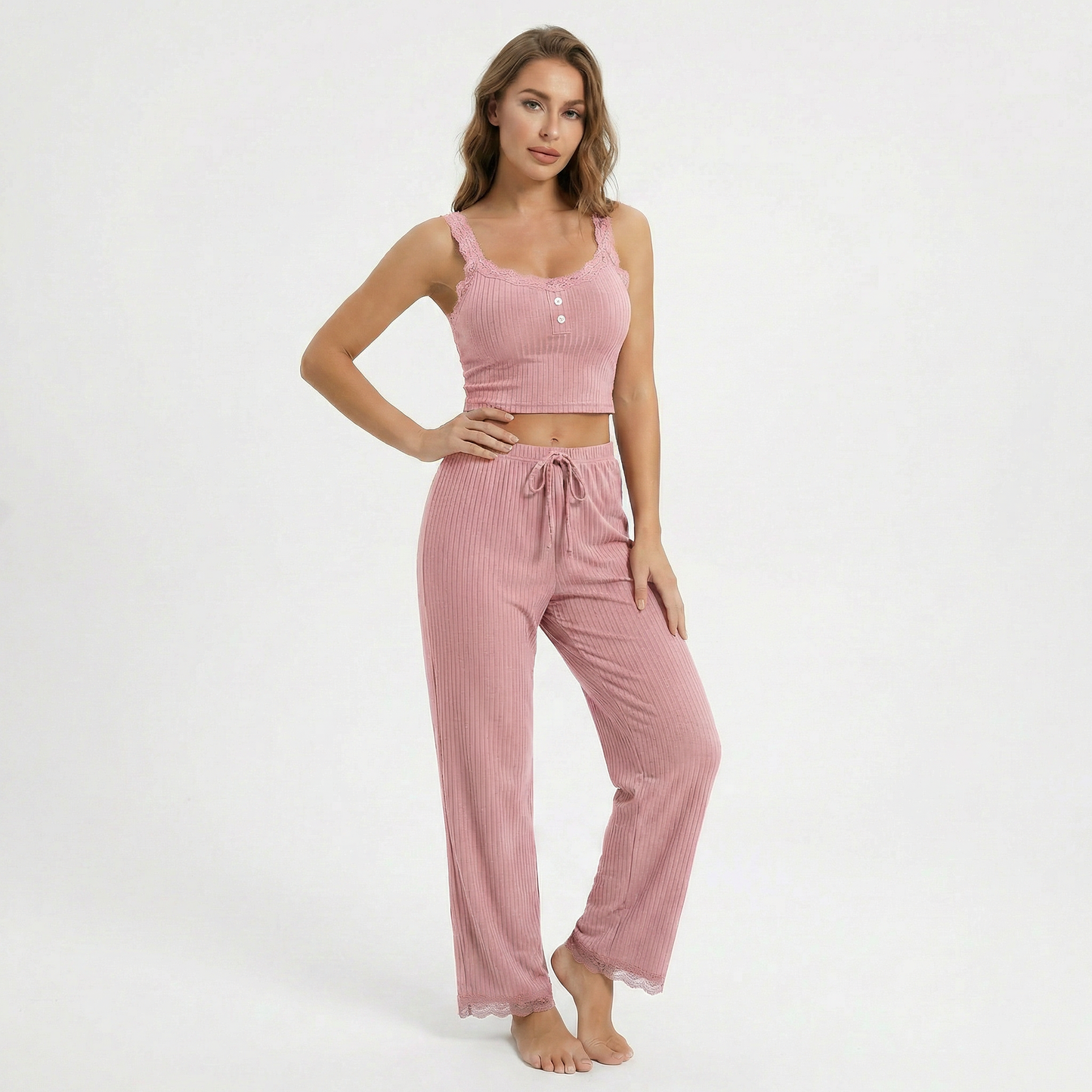 Soft Henley Pajamas Set – FIORENE