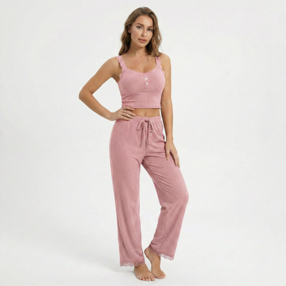 Soft Henley Pajamas Set – FIORENE