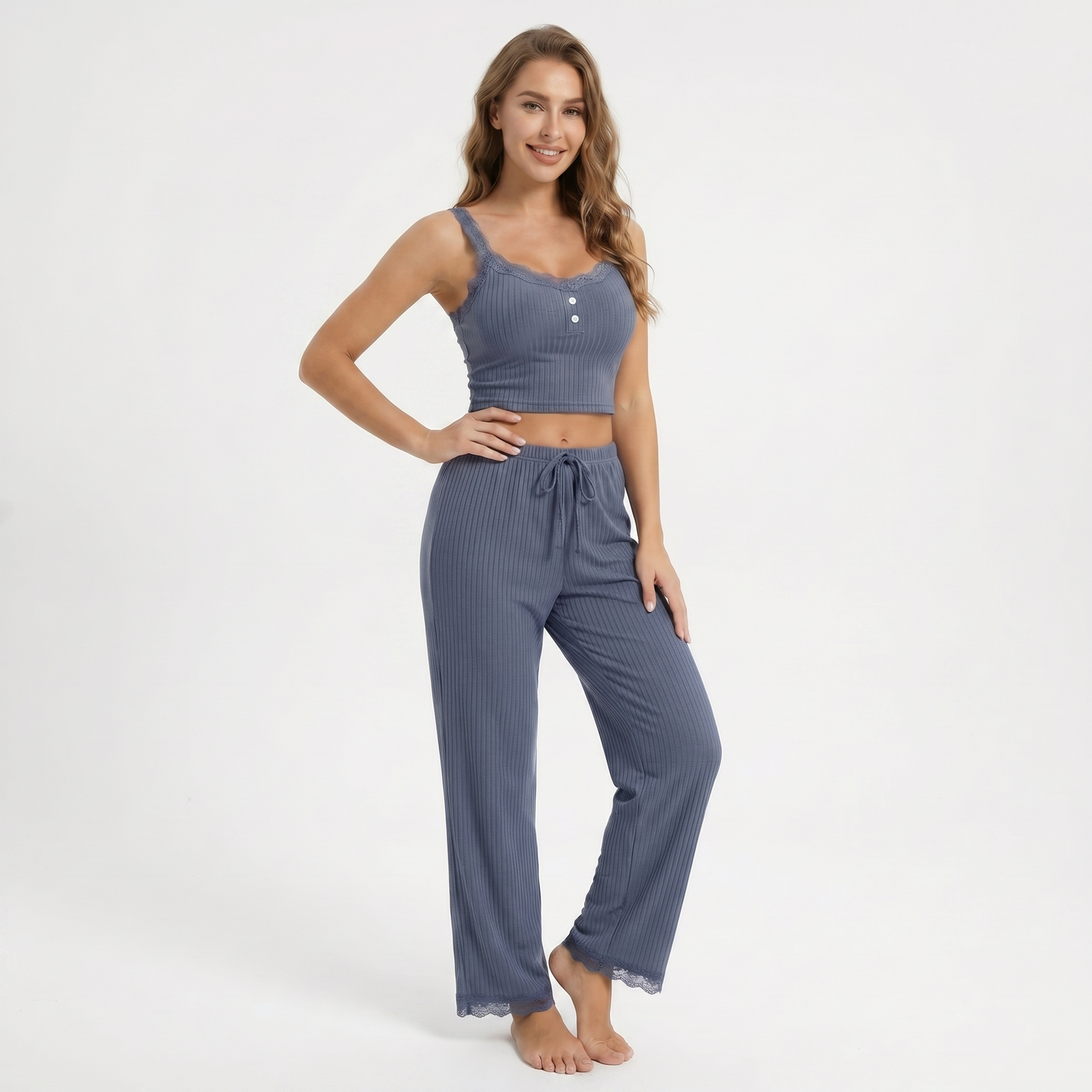 Soft Henley Pajamas Set – FIORENE