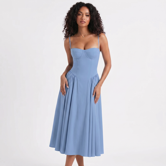 Corset Style Midi Dress – FIORENE