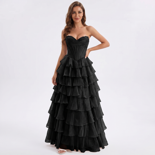 Layered Tulle Corset Dress – FIORENE