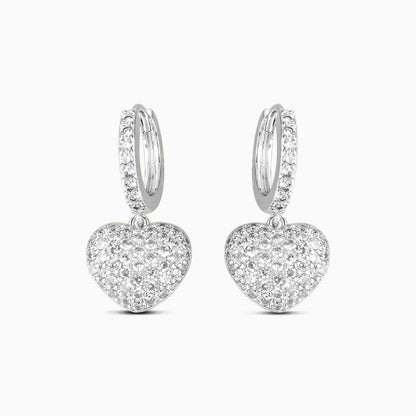 Amour Pavé Heart Drop Earrings – FIORENE