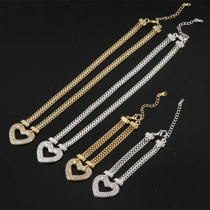Bianca Frosted Heart Mesh Set – FIORENE