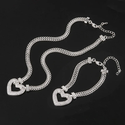 Bianca Frosted Heart Mesh Set – FIORENE