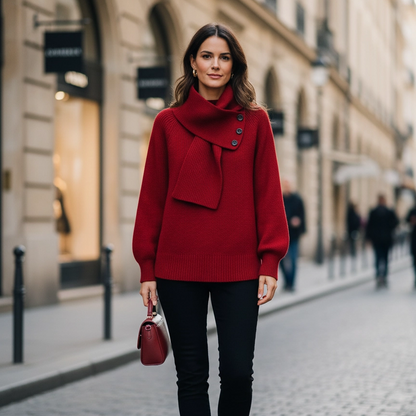 Seraphine Wrap Collar Sweater – FIORENE