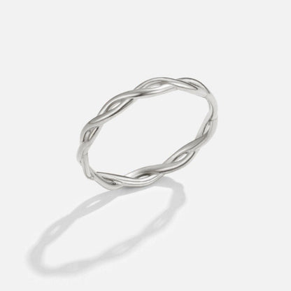 Radiant Silver Braided Band – FIORENE