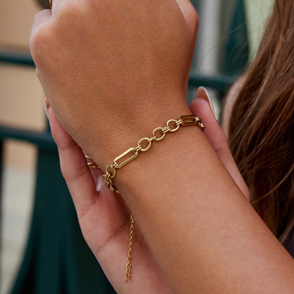 Gilded Mixed Link Bracelet – FIORENE