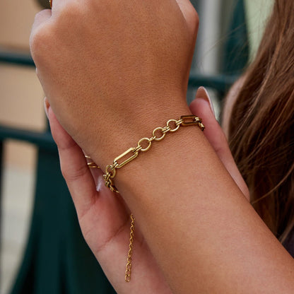 Gilded Mixed Link Bracelet – FIORENE