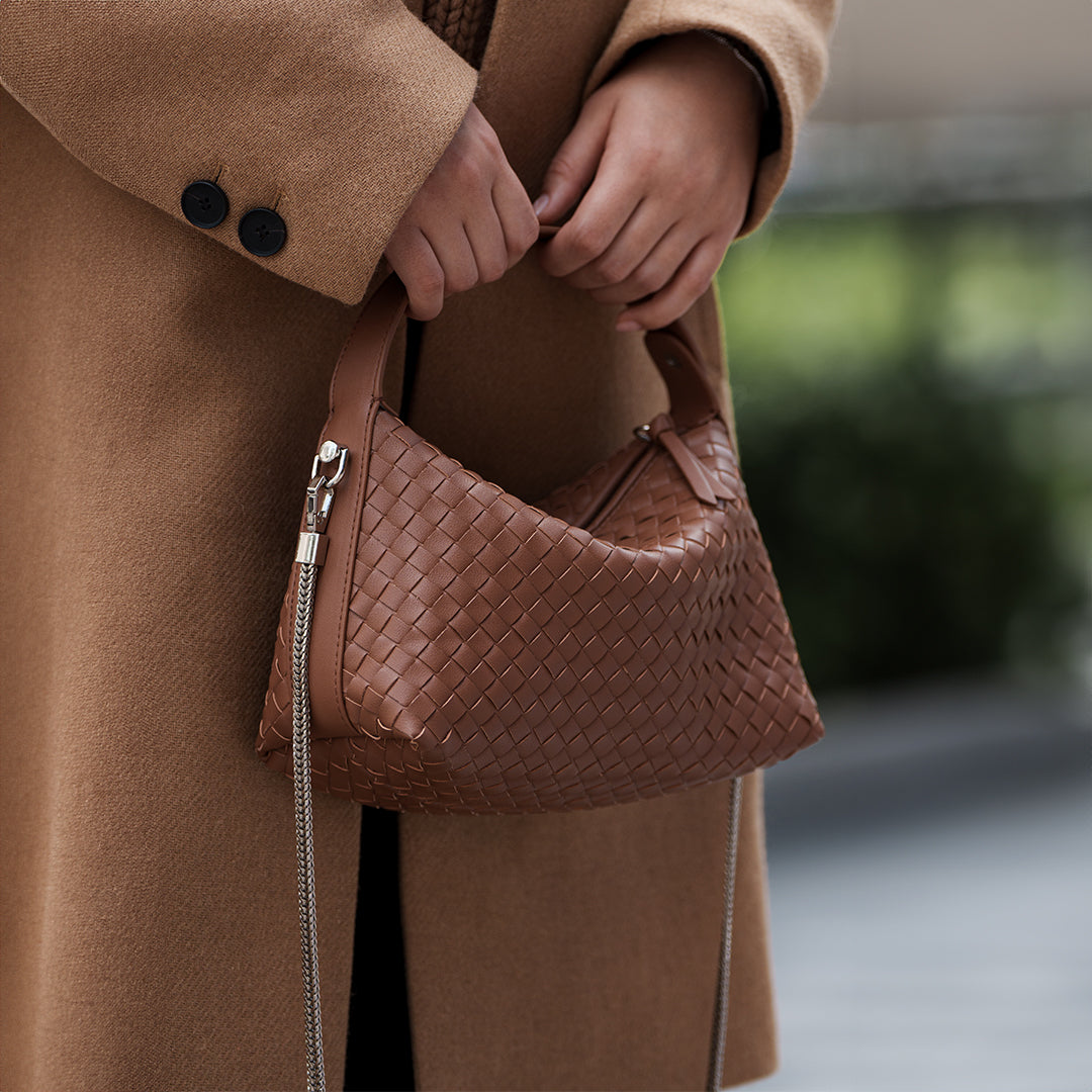 Toffee Woven Handbag – FIORENE