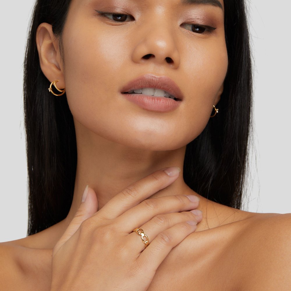 Golden Architectural Link Ring – FIORENE