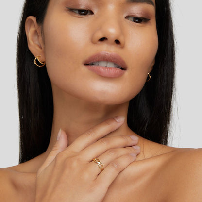 Golden Architectural Link Ring – FIORENE