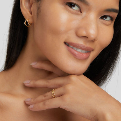 Golden Architectural Link Ring – FIORENE