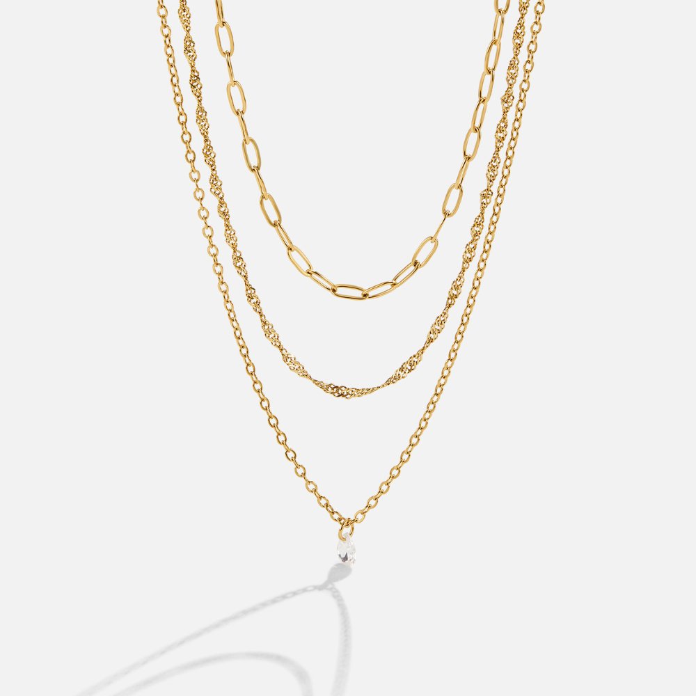Radiant Multi-Chain Crystal Necklace – FIORENE