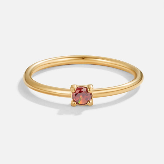 Coral Solitaire Ring – FIORENE