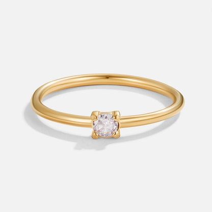 Crystal Solitaire Ring – FIORENE