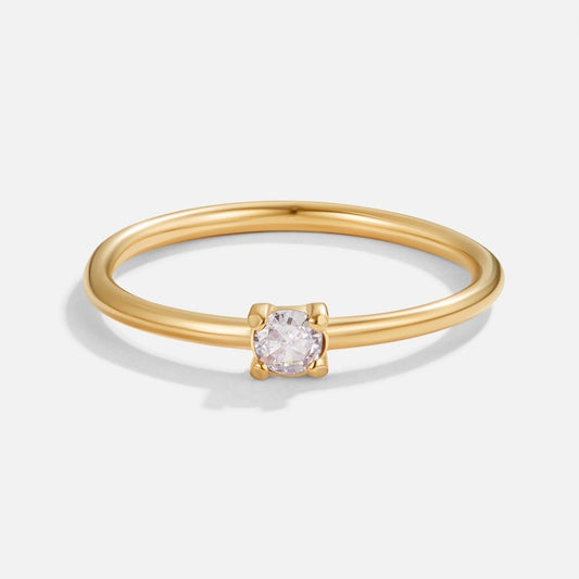 Crystal Solitaire Ring – FIORENE