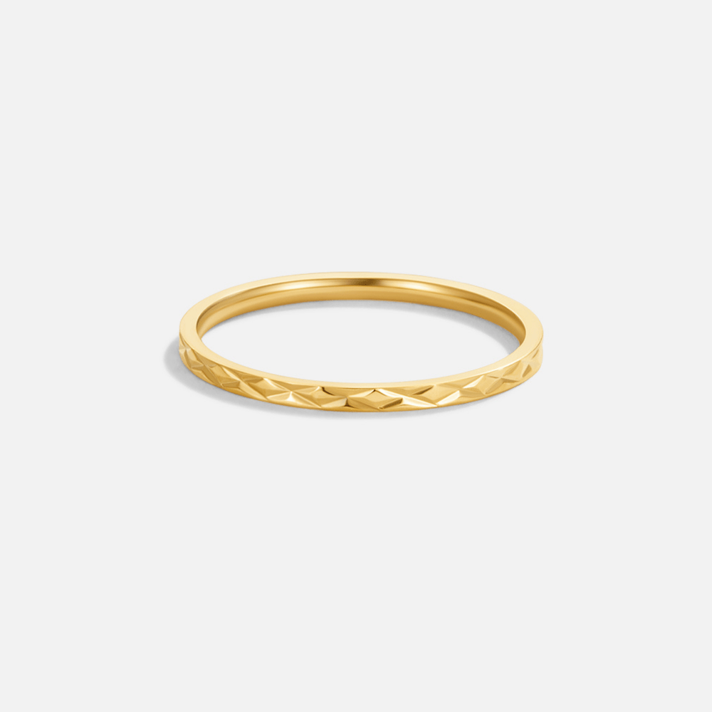 Polished Textured Ring – FIORENE