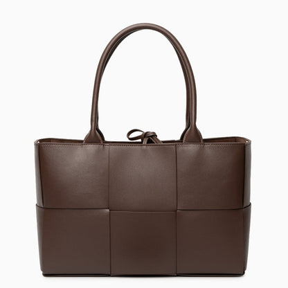 Mocha Grid Panel Tote Bag – FIORENE