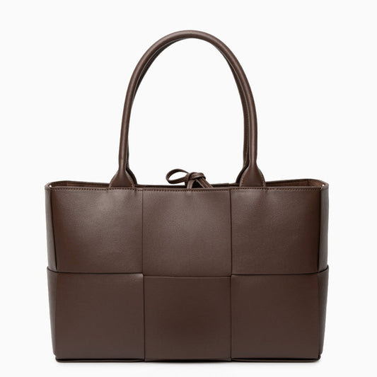 Mocha Grid Panel Tote Bag – FIORENE