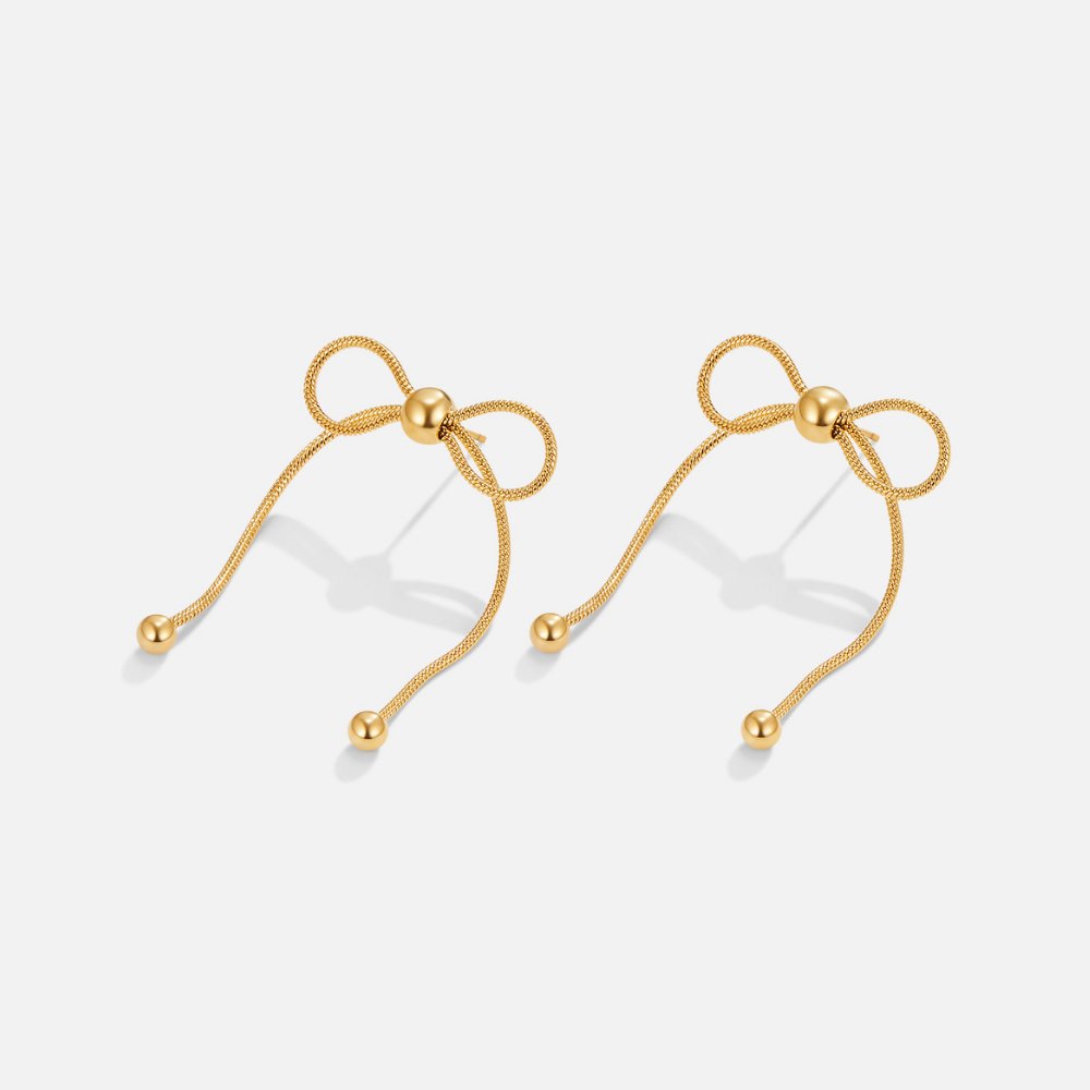 Golden Fluid Tie Drop Earrings – FIORENE