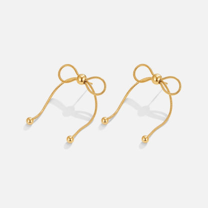 Golden Fluid Tie Drop Earrings – FIORENE