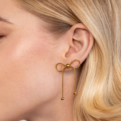 Golden Fluid Tie Drop Earrings – FIORENE