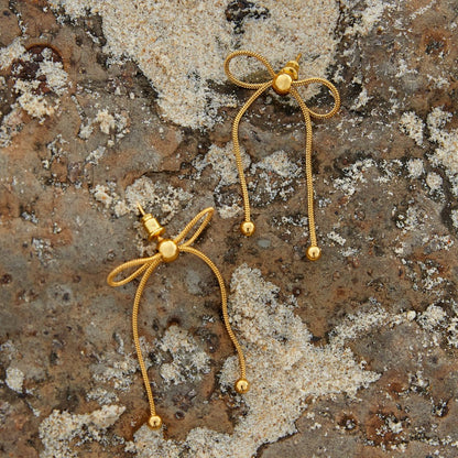 Golden Fluid Tie Drop Earrings – FIORENE