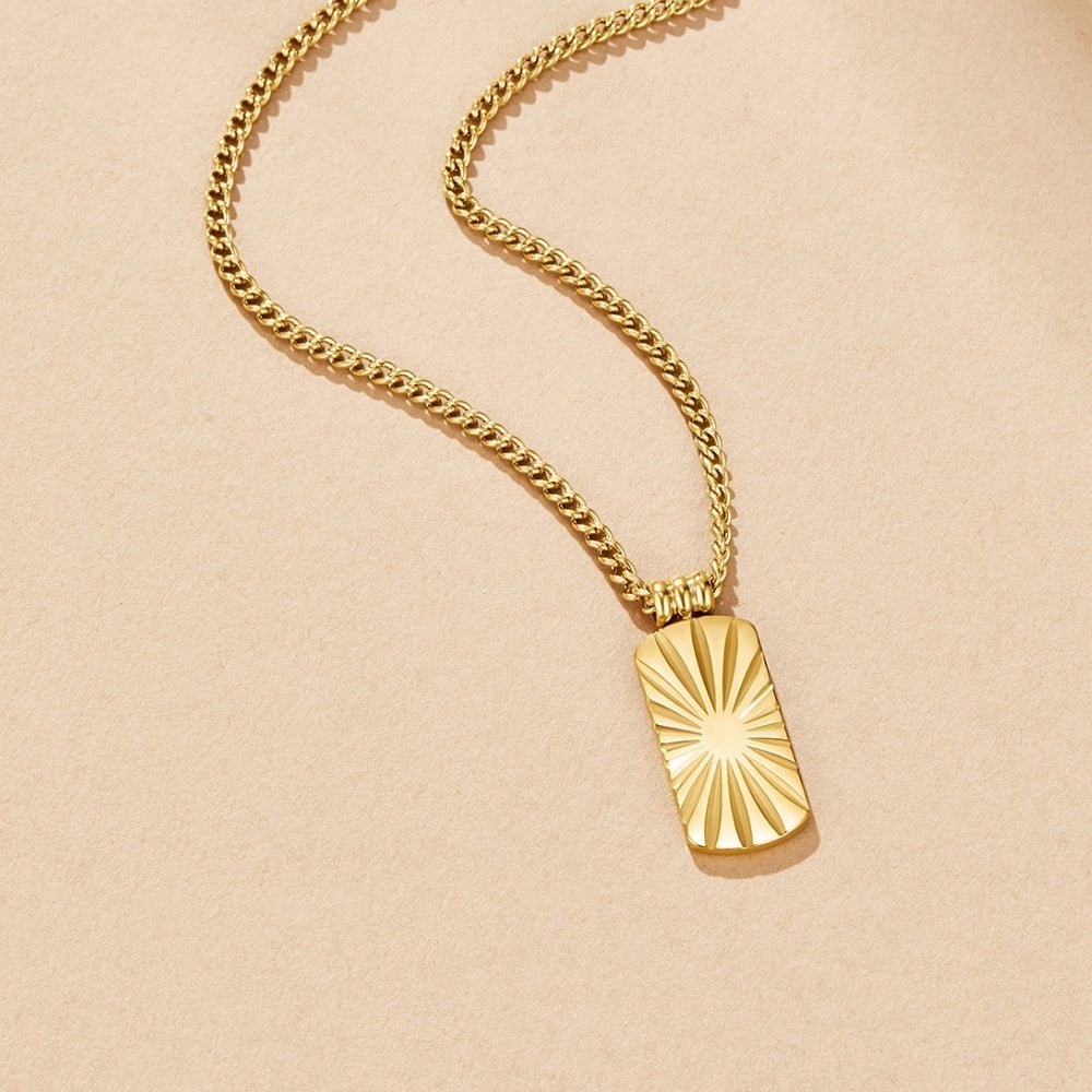 Solar Ray Medallion Necklace – FIORENE