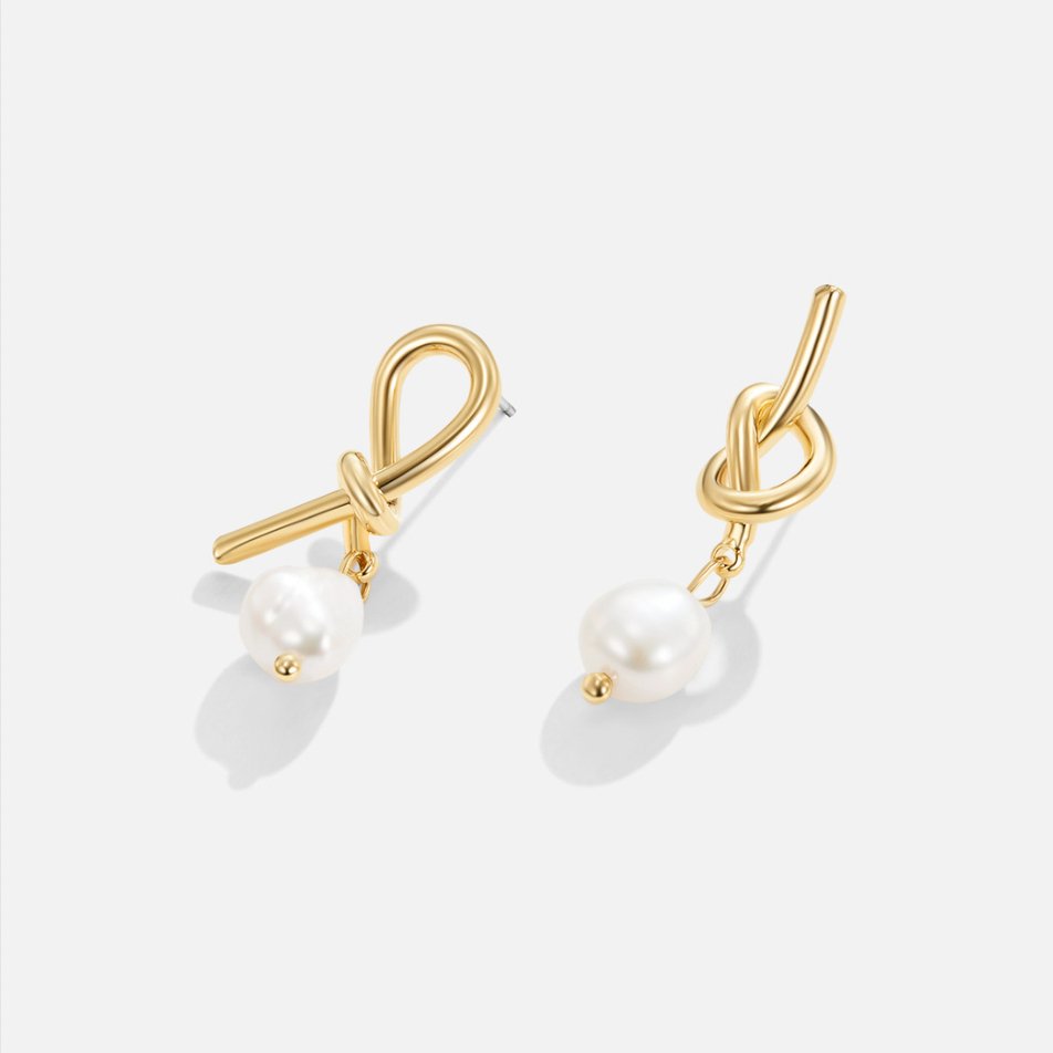 Knot Pearl Earrings – FIORENE